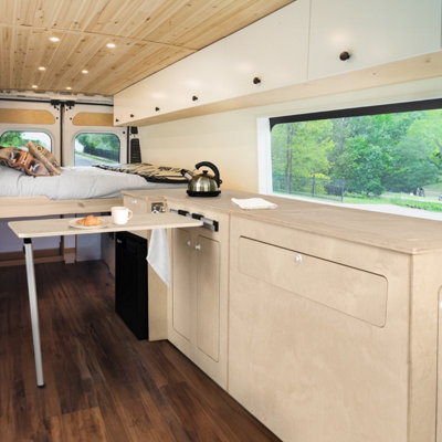 Camper Van Kitchen Pod RHD & Black Compressor Fridge