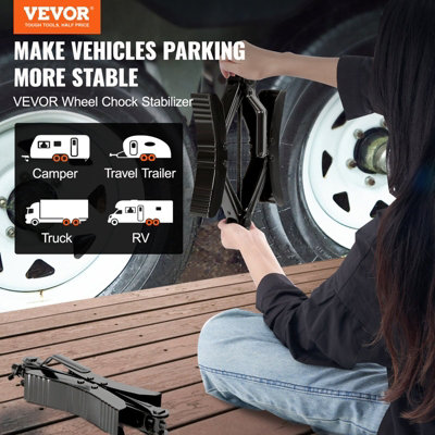 Camper Wheel Chock Stabilizer, Heavy Duty H-shaped RV Tire Locking ...