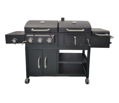 Gas and outlet charcoal bbq