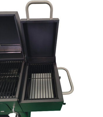 Dual grill with outlet smoker