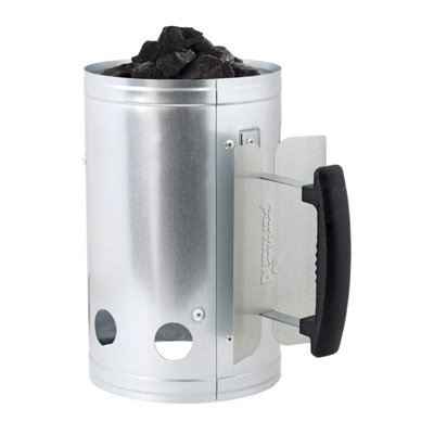 Camping Barbecue Lighting Kit - With Heat Shield Safety Thermoplastic Handle - Charcoal Briquettes Quick Starter - 4