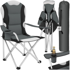 Camping chair - padded seat with carry bag - grey - per piece