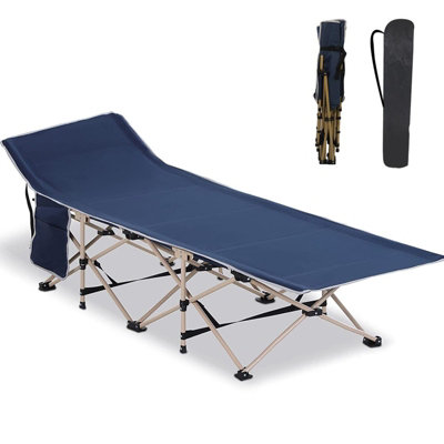 Camping Cot for Adults, Portable Camping Bed for Outdoor Travel with Carry Bag, Blue