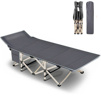 Camping Cot for Adults, Portable Camping Bed for Outdoor Travel with Carry Bag, Grey