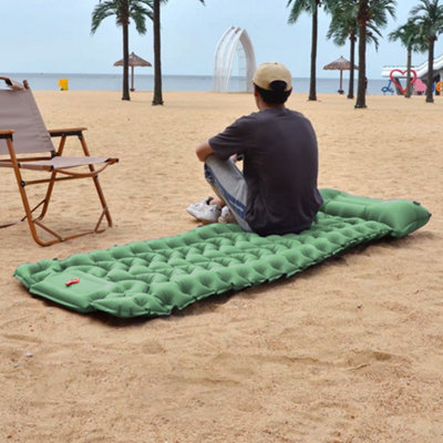 Camping Inflatable Sleeping Pad Waterproof Camping Mattress Army Green 190 x 60cm
