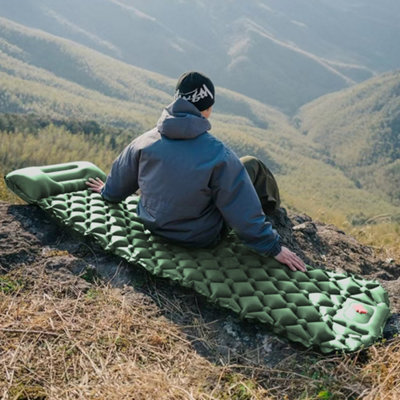 Camping Inflatable Sleeping Pad Waterproof Camping Mattress Army Green 190 x 60cm