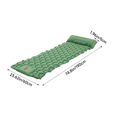 Camping Inflatable Sleeping Pad Waterproof Camping Mattress Army Green 190 x 60cm