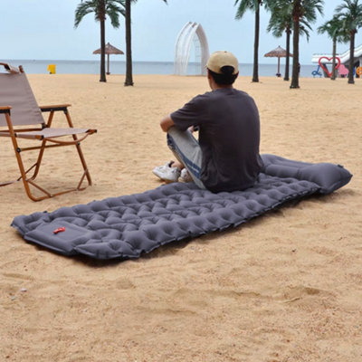 Camping Inflatable Sleeping Pad Waterproof Camping Mattress Grey 190 x 60cm