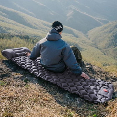 Camping Inflatable Sleeping Pad Waterproof Camping Mattress Grey 190 x 60cm