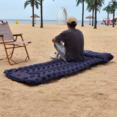 Camping Inflatable Sleeping Pad Waterproof Camping Mattress Navy Blue 190 x 60cm