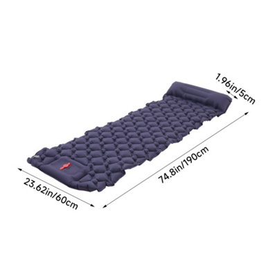 Camping Inflatable Sleeping Pad Waterproof Camping Mattress Navy Blue 190 x 60cm