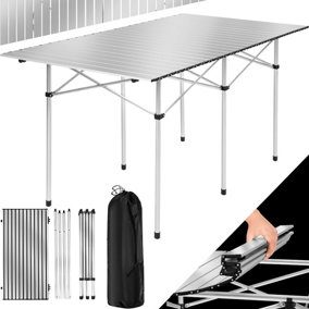 Camping table aluminium 140x70x70cm foldable - grey