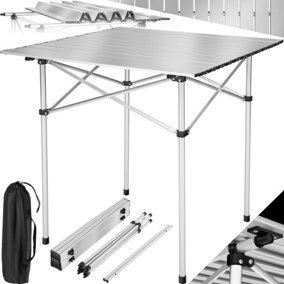 Camping table aluminium 70x70x70cm foldable - grey