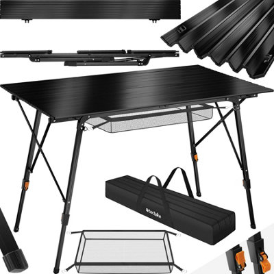 Camping Table Bastian - height adjustable & folding - black