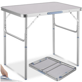 Camping Table - foldable aluminium frame, 75 x 55 x 68 cm - grey