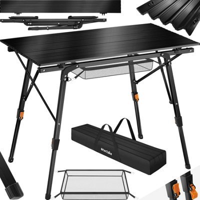 Camping Table Tina - foldable, height-adjustable - black