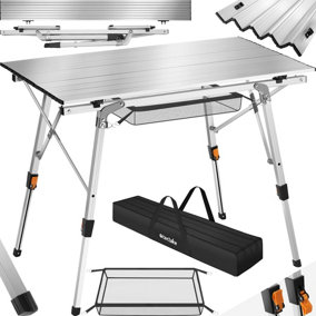 Camping table Tina, Folding & height adjustable - silver