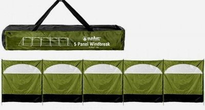 Camping Windbreaker 5 Panel Green Windbreak Screen 8.35m x 1.5m ...