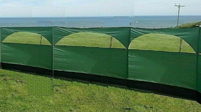 Camping Windbreaker 5 Panel Green Windbreak Screen 8.35m x 1.5m ...