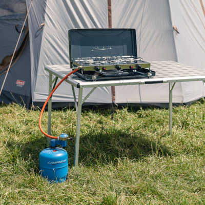 Campingaz Twin Connection Regulator Kit CV/R With Gas Hose and Clips - 5