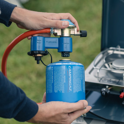 Campingaz Twin Connection Regulator Kit CV/R With Gas Hose and Clips - 8