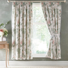 Campion Pair of Pencil Pleat Curtains With Tie-Backs