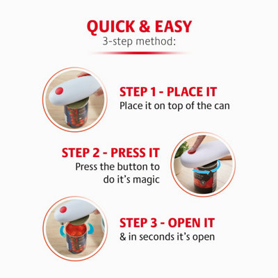 Can Magic One Touch Electric Can Opener Hands-Free Auto Cutting, L17 x ...