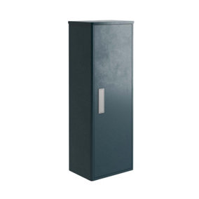 Canaria Blue Wall Hung Bathroom Tall Storage Cabinet (H)1500mm (W)430mm
