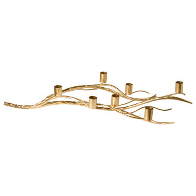 Candle Holder ARRENTELA Metal 10 cm Gold
