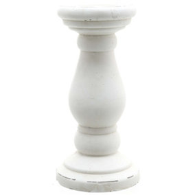 Candle Holder - Ceramic - L14 x W14 x H30 cm - White