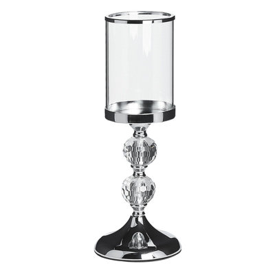 Candle Holder COTUI Glass 36 cm Silver