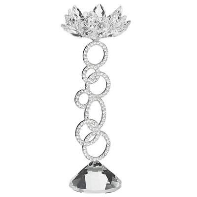 Candle Holder OVIEDO Glass 27 cm Silver