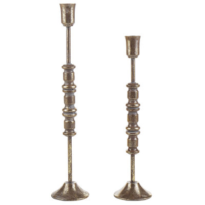 Candle Holder SALAMINA Set of 2 Gold 63/49 cm