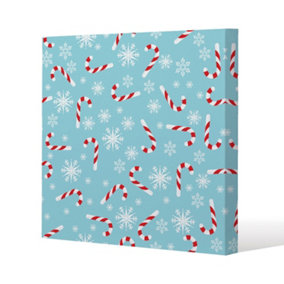Candy canes and snowflakes (canvas) / 101 x 101 x 4cm