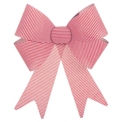 Candy Stripe Bow Christmas Decoration X 1 37cm x 49cm x 13cm Candy Stripe