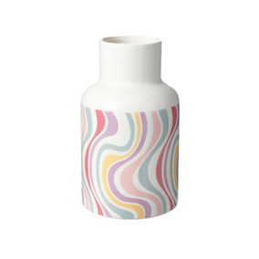 Candy Swirl Patterned Ceramic Decorative Vase - H25 cm