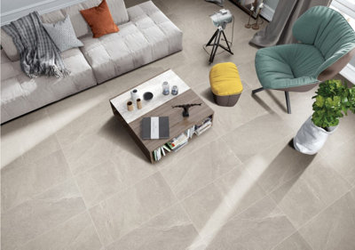 Candystone Grey Lappato Stone Effect 300mm x 600mm Porcelain Wall & Floor Tiles (Pack of 8 w/ Coverage of 1.44m2)