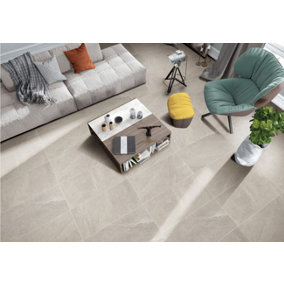 Candystone Grey Lappato Stone Effect 300mm x 600mm Porcelain Wall & Floor Tiles (Pack of 8 w/ Coverage of 1.44m2)