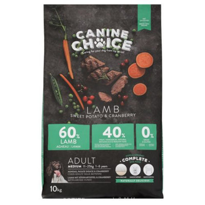 Canine Choice Super Premium GF Med Adt Dry Lamb 10kg