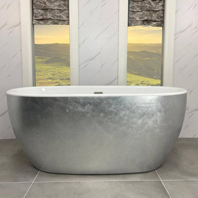 Cannes 1500mm Luxury Freestanding Bath - Silver Leaf Finish