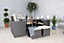 Cannes 8 Seater Cube Set - Steel/Synthetic Rattan - H72 x W110 x L110 cm - Grey