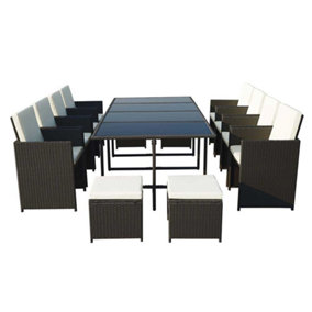 CANNES Black 12 Seater cube table