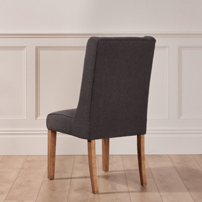 Cannes Button Back Kitchen Furniture Dining Room Chair - Charcoal