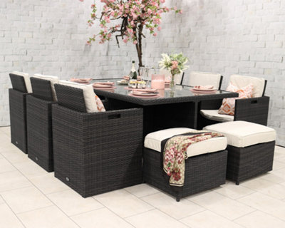 CANNES Ebony Black Deluxe 10 Seater Cube Set