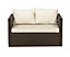 Cannes Mocha Brown 2 Seater Sofa incl. cushions & Coffee Table