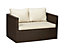 Cannes Mocha Brown 2 Seater Sofa incl. cushions & Coffee Table