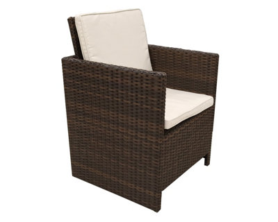 CANNES Mocha Brown Cube Chair with Folding Back incl. cushions (without ...