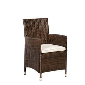 CANNES Mocha Brown KD Carver Chair including Cushion - pack of 2