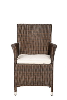 CANNES Mocha Brown KD Carver Chair including Cushion - pack of 2