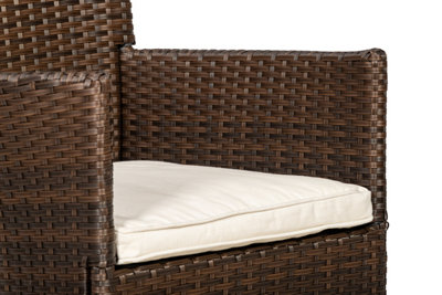 CANNES Mocha Brown KD Carver Chair including Cushion - pack of 2 - 3
